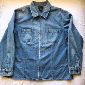 Jean zippered shirt jacket sz16
